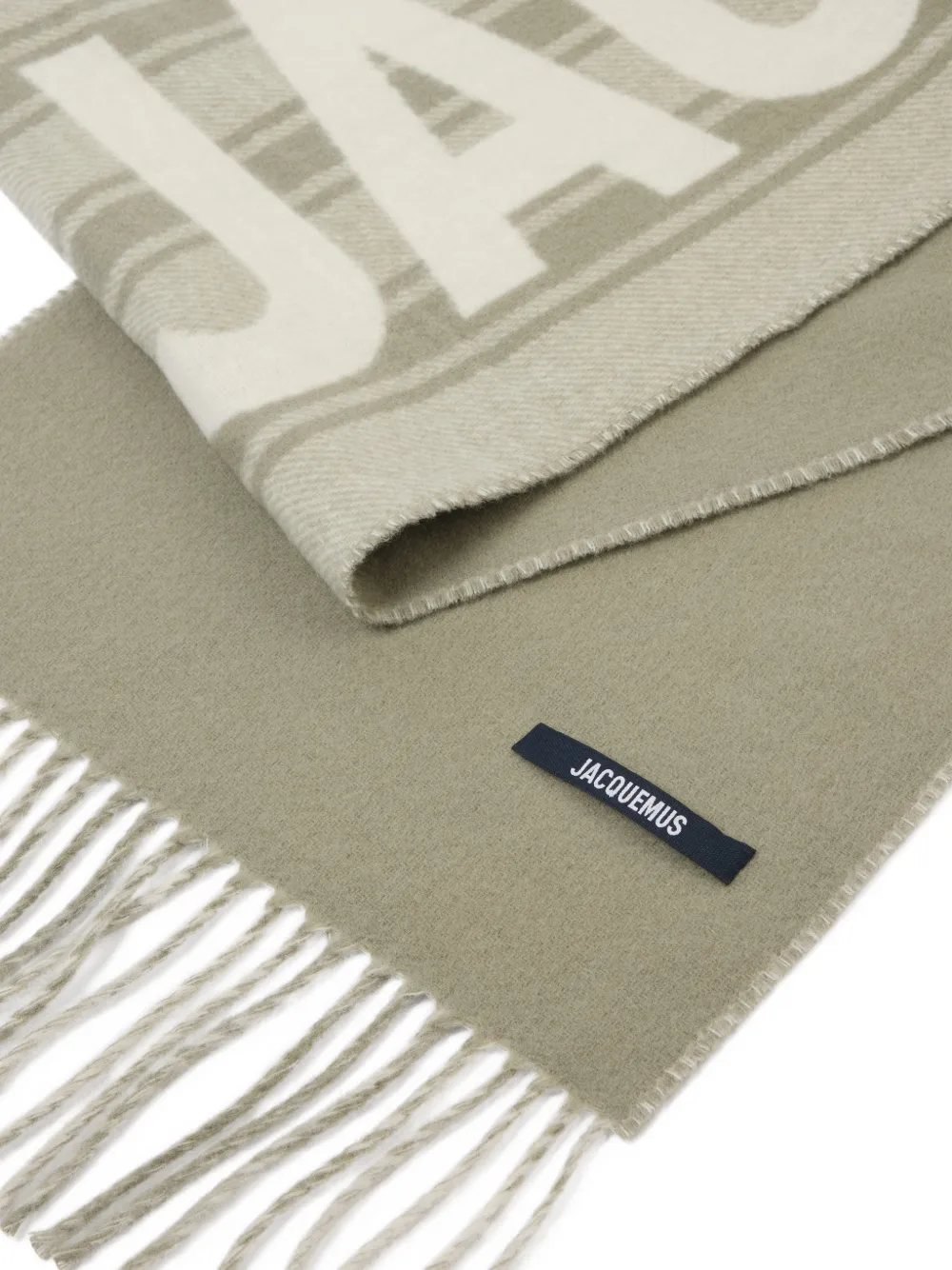 Jacquemus striped logo scarf - Beige