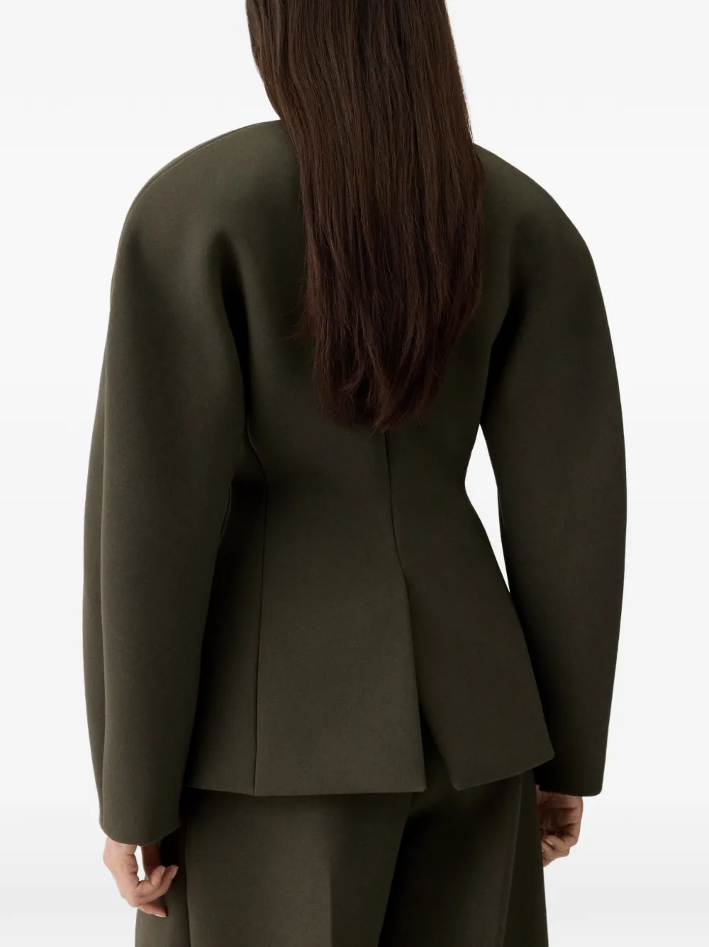 Jacquemus Ovalo jack met V-hals en zak Groen