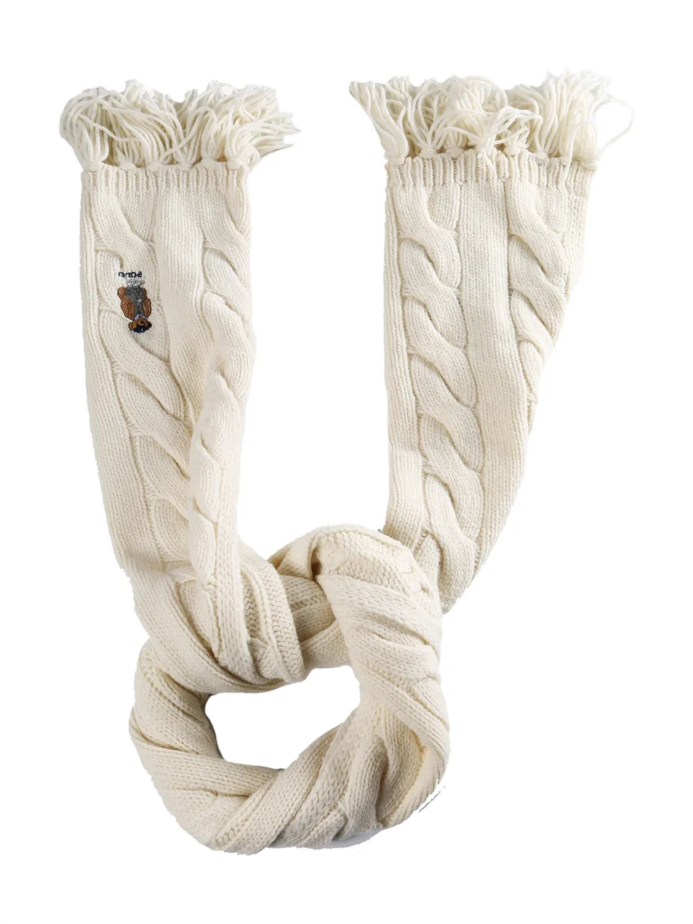Polo Ralph Lauren Cable-knit Scarf In Neutral
