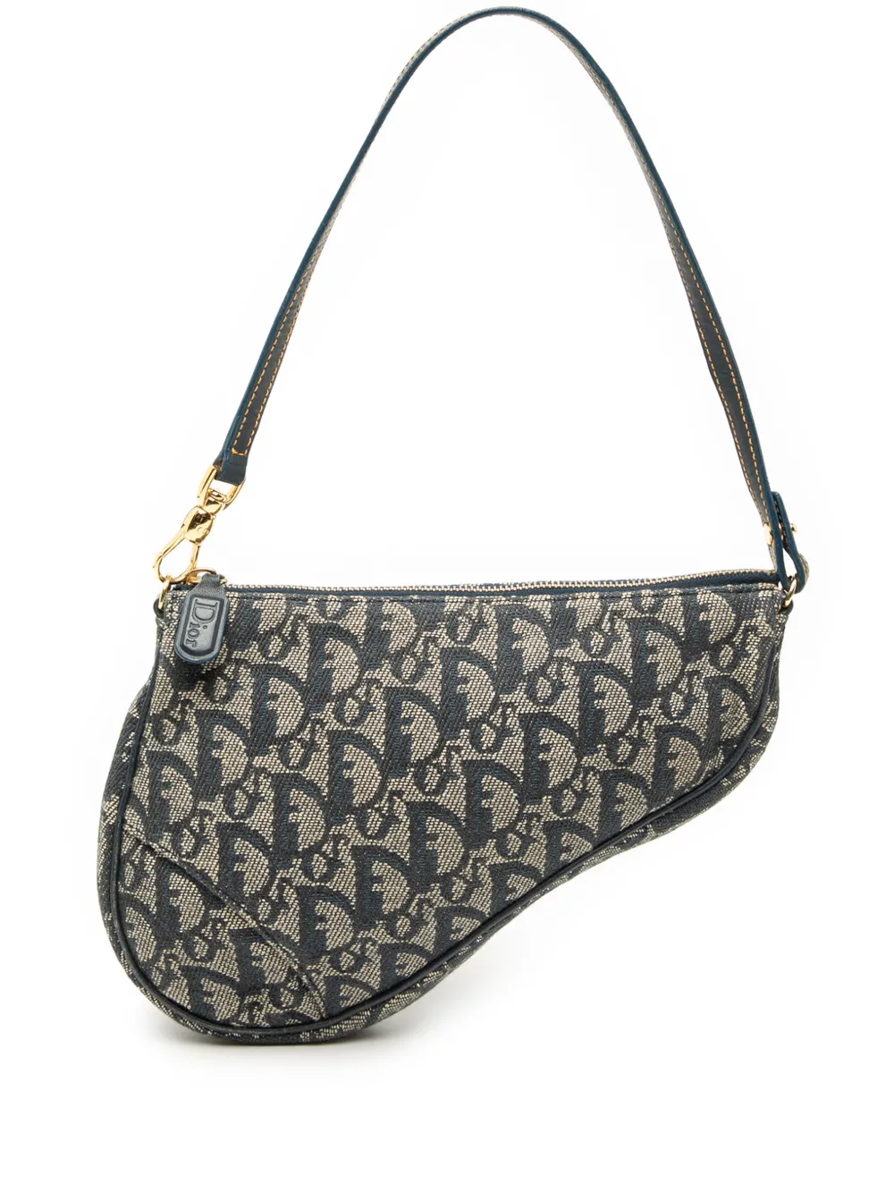 Christian Dior Pre-Owned 2002 Mini Diorissimo Canvas Saddle Pochette shoulder bag - Blue