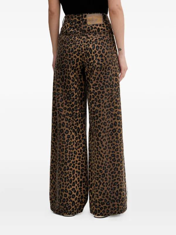 Adidas leopard-print Striped Jeans | Brown | FARFETCH
