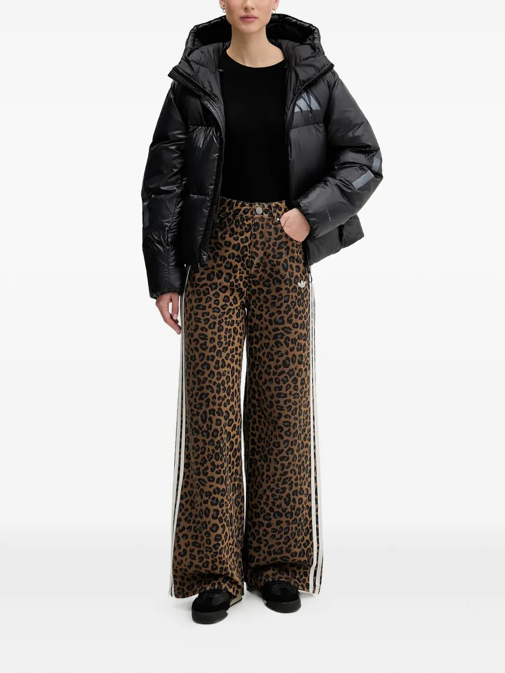 Adidas leopard-print striped jeans - Bruin