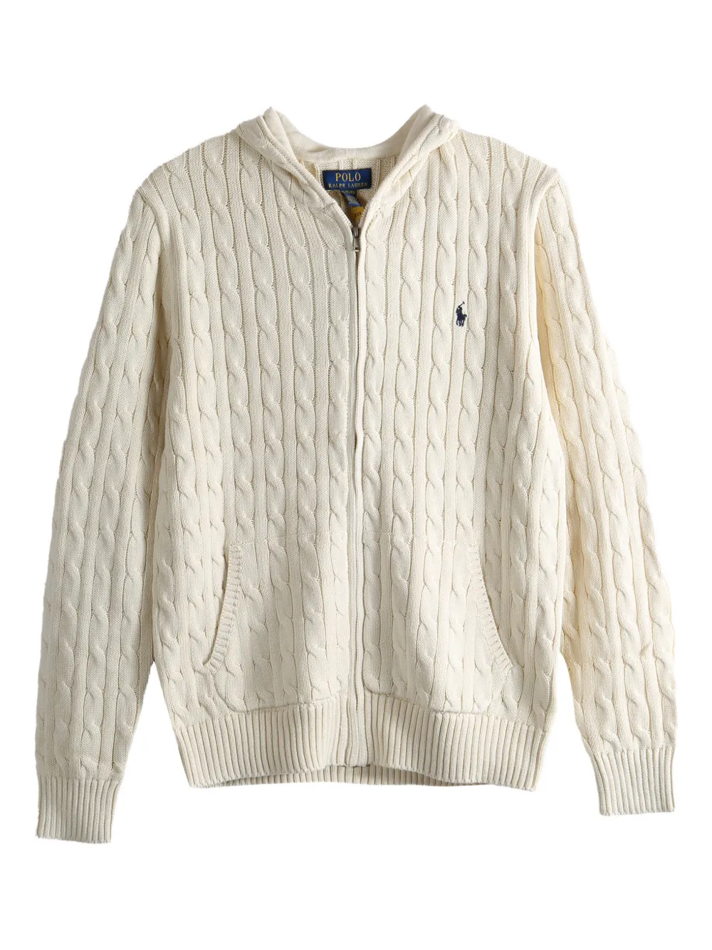 POLO RALPH LAUREN KIDS cable-knit hoodie - Toni neutri
