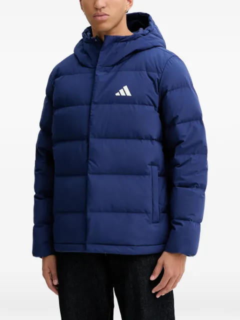 adidas hooded logo-print jacket