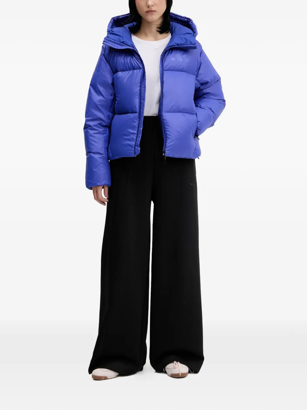  Adidas Hooded Puffer Jacket - Blue 