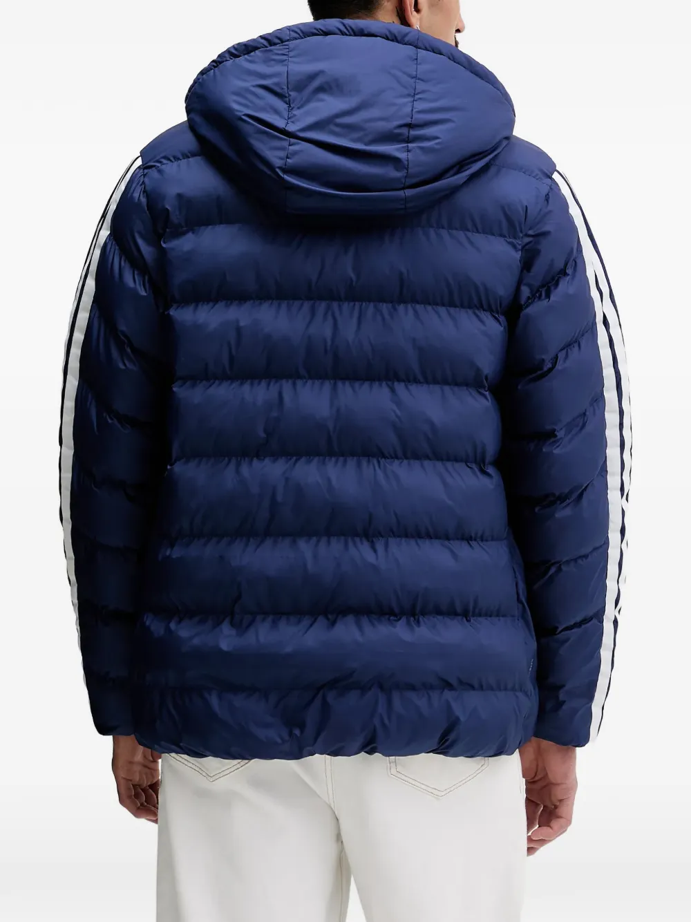  Adidas Hooded 3-stripes Jacket - Blue 