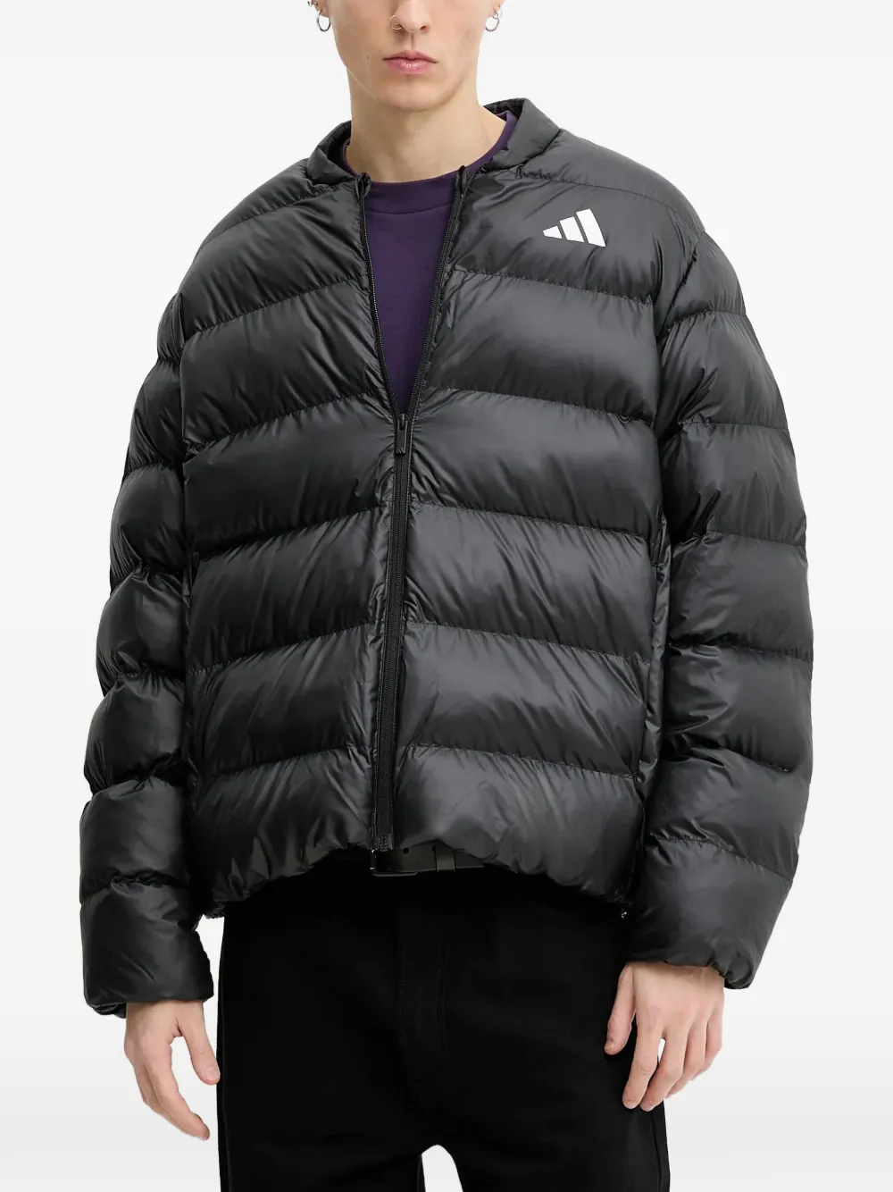 adidas logo-print puffer jacket - Nero