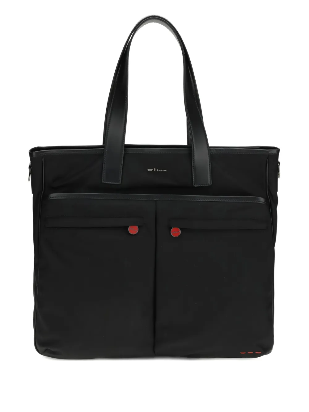 Kiton leather-trim tote bag - Nero