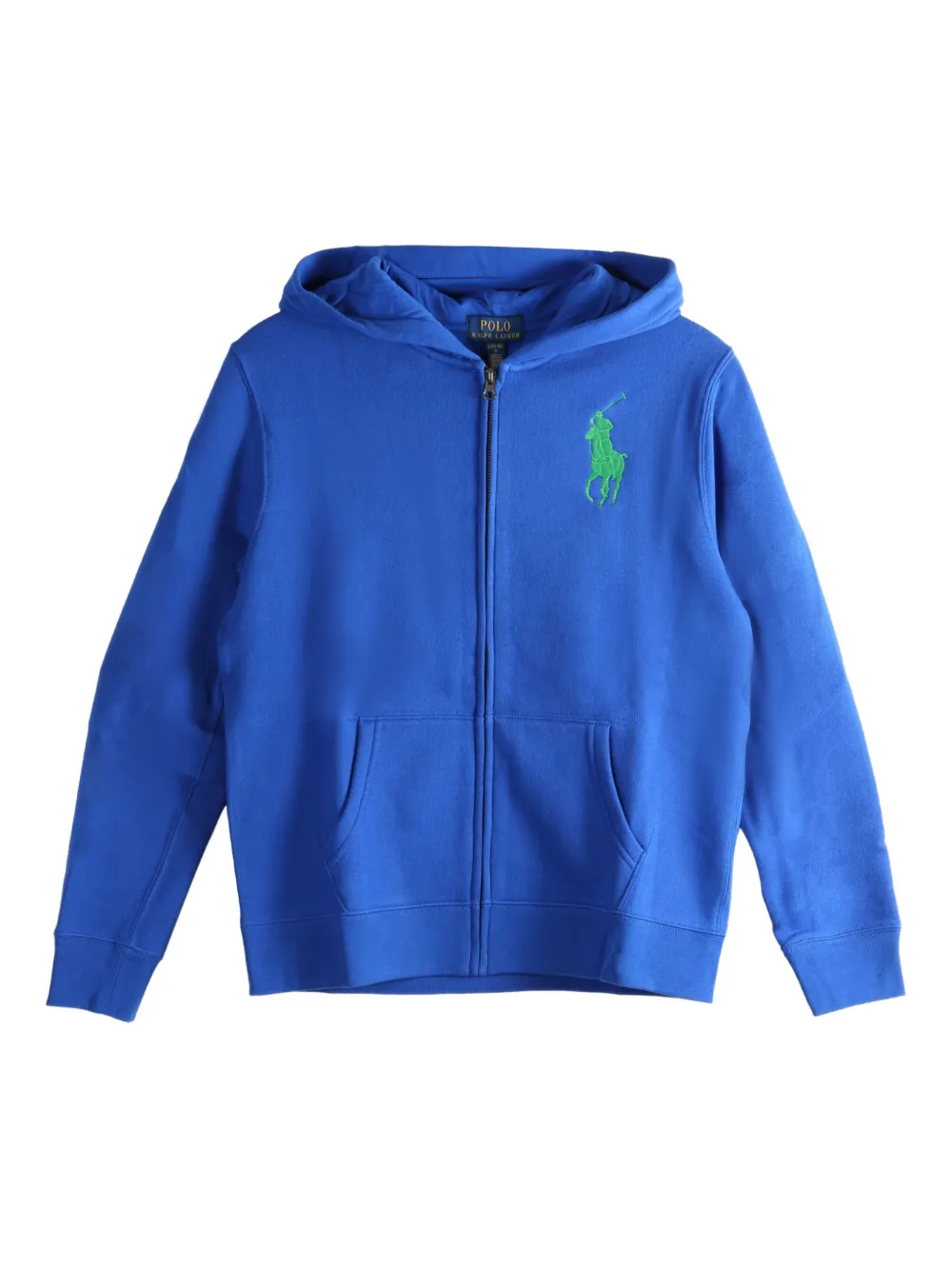 POLO RALPH LAUREN KIDS logo-embroidered hoodie - Blu