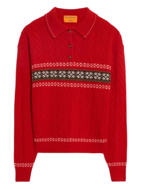 Guest In Residence patterned round-neck cashmere sweater