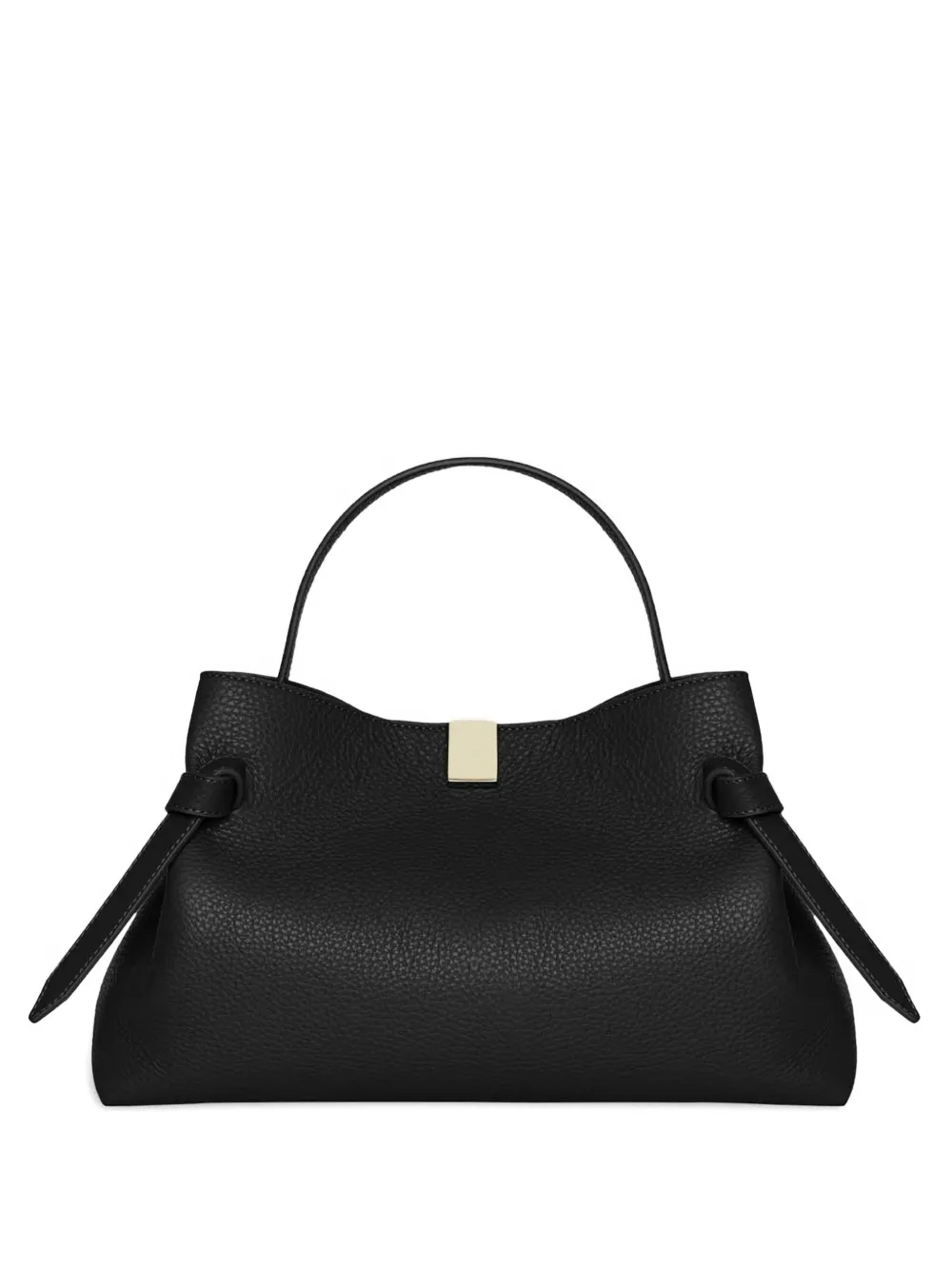 Yuzefi top handle embossed logo gyoza bag | Black | Image 1