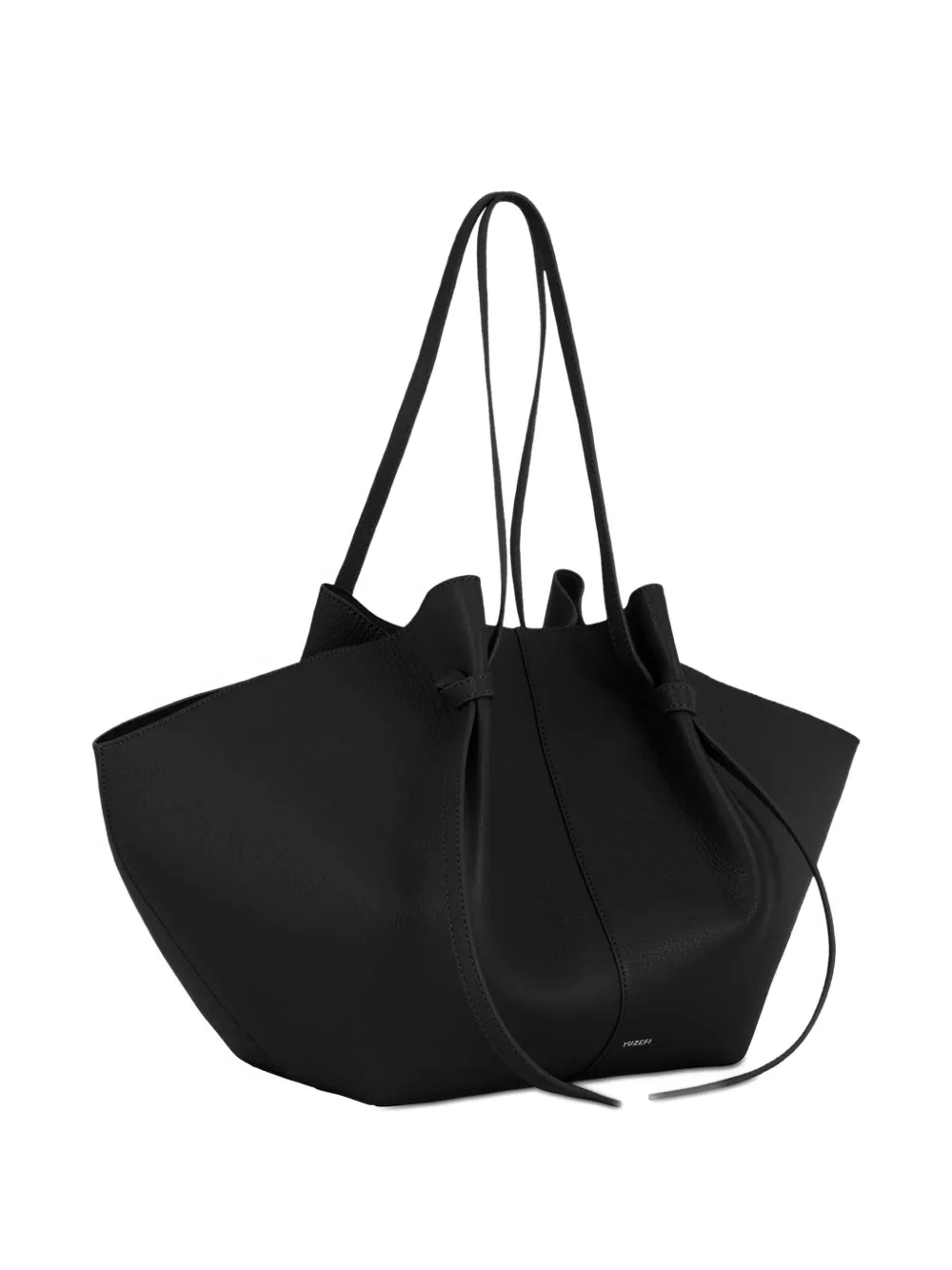 Yuzefi Organic Curves gegranuleerde gewelfde tas - Zwart