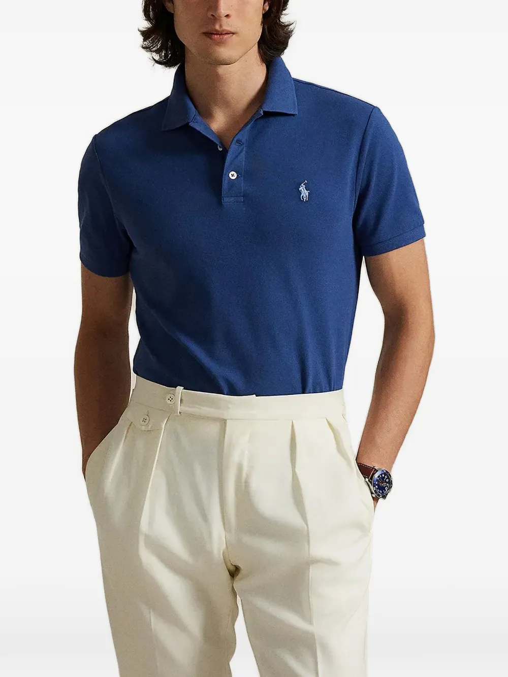 Polo Ralph Lauren logo-embroidered polo shirt - Blu