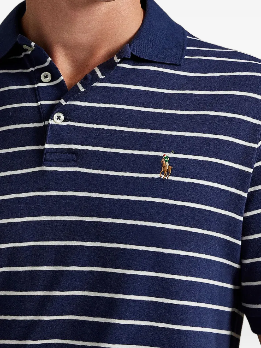 Polo Ralph Lauren Gestreept poloshirt met geborduurd logo Blauw