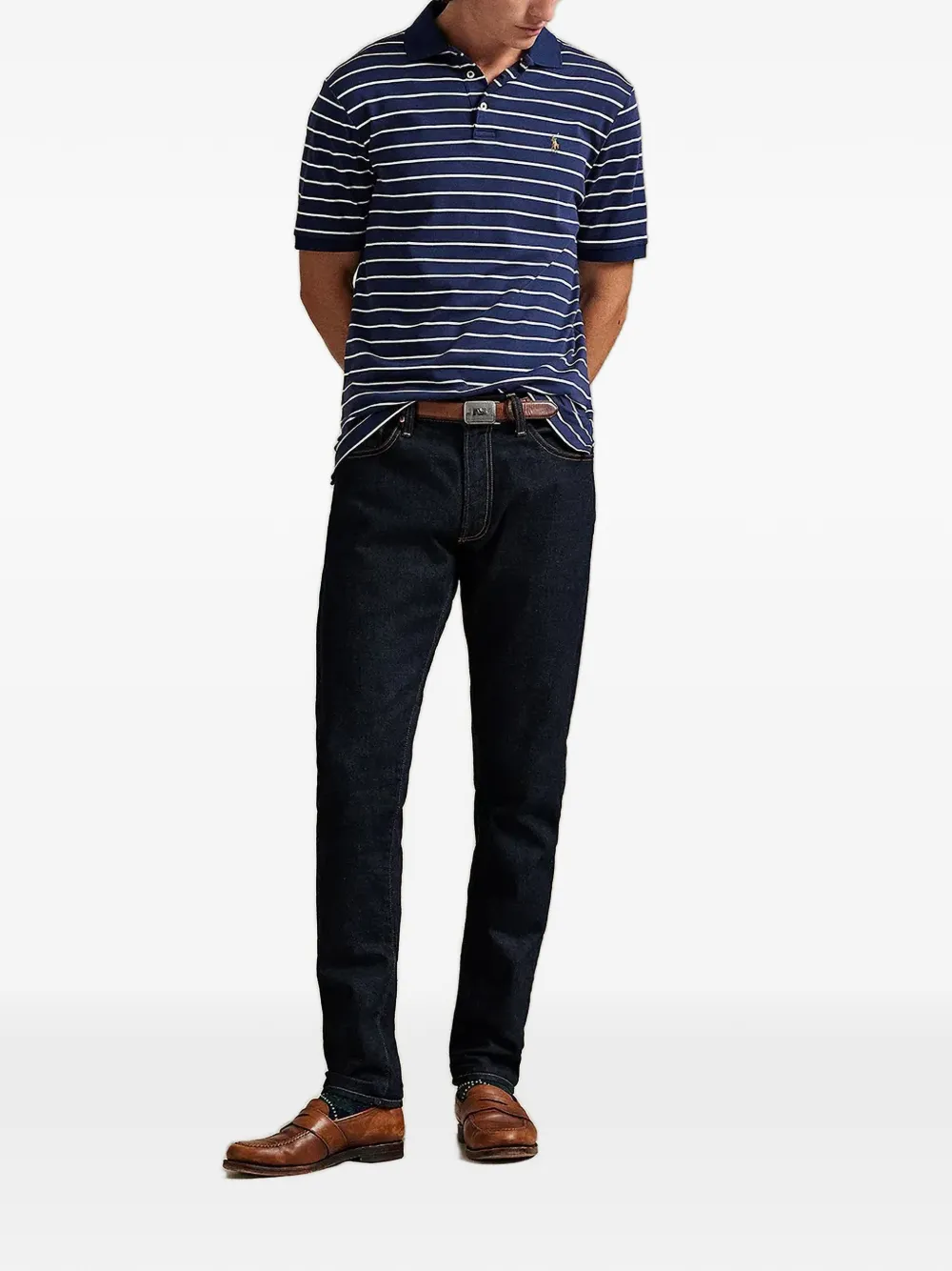 Polo Ralph Lauren Gestreept poloshirt met geborduurd logo Blauw
