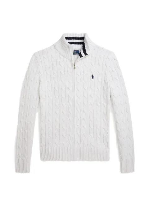 POLO RALPH LAUREN KIDS cable-knit zip cardigan