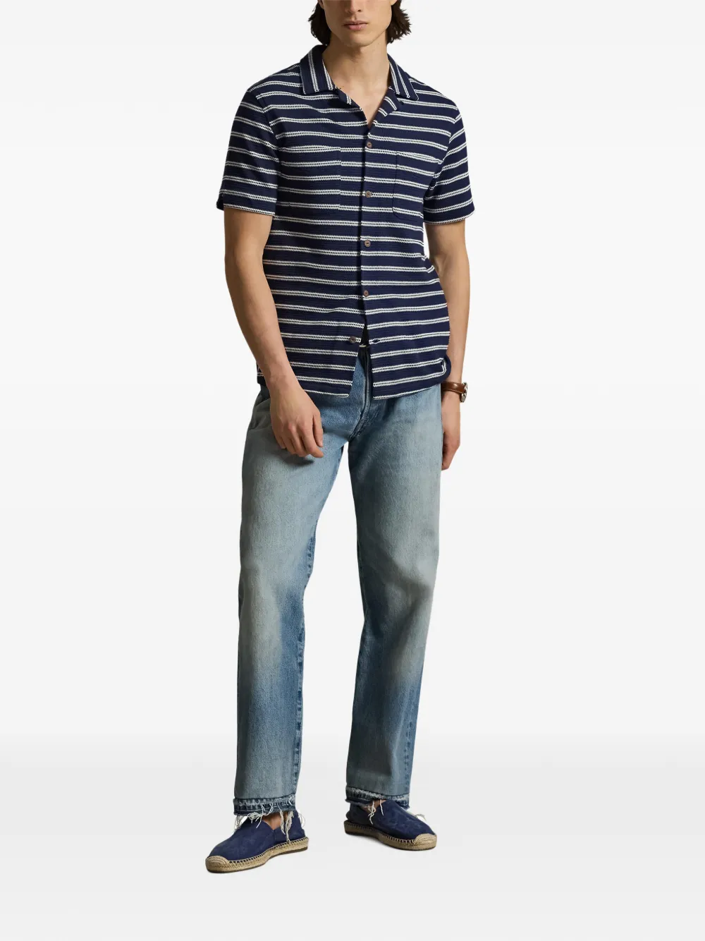 Polo Ralph Lauren Gestreepte overhemd met korte mouwen Blauw