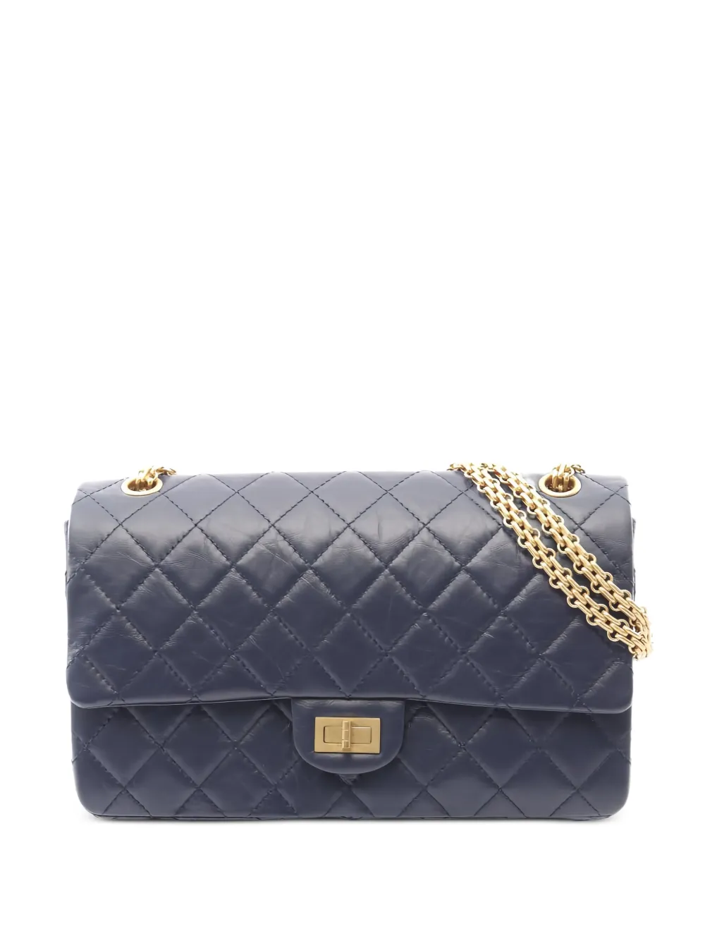 CHANEL Pre-Owned 2021 2.55 Matelassé chain shoulder bag - Blu