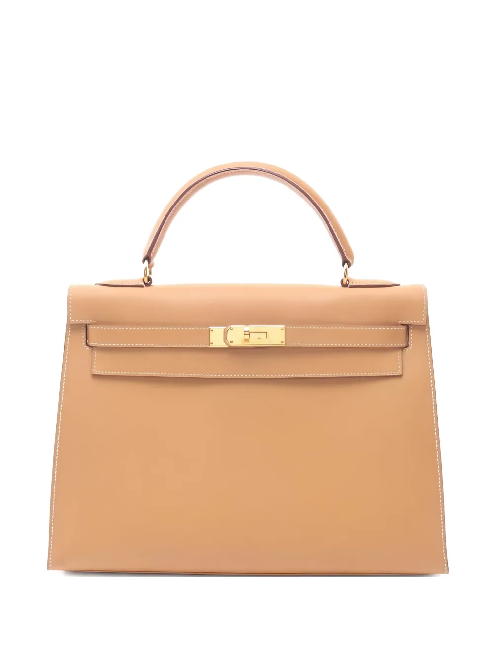 Pre-owned Hermes 1994 32 Kelly Top-handle Tote Bag In Neutral