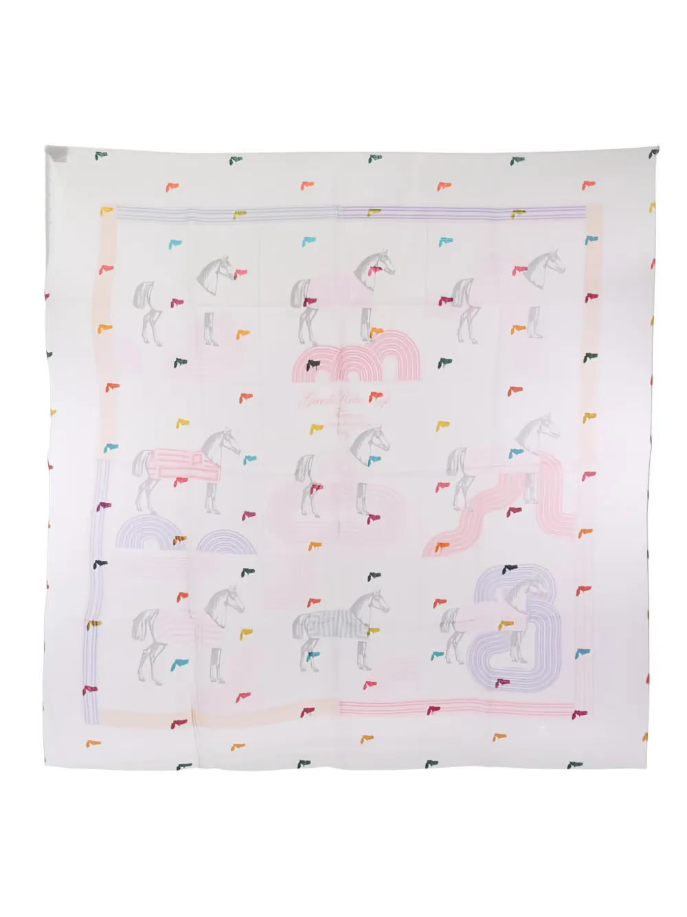 Hermès Pre-Owned 2010 Carré 80 Muslin Garde Robe Pop Seidenschal | Weiß | Image 1