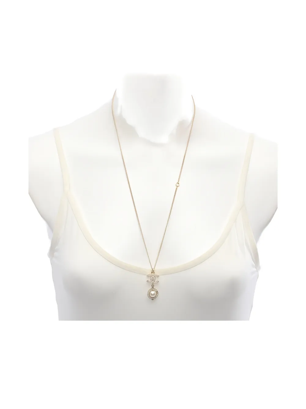 CHANEL Pre-Owned 1986-1988 CC faux-pearl necklace - Oro