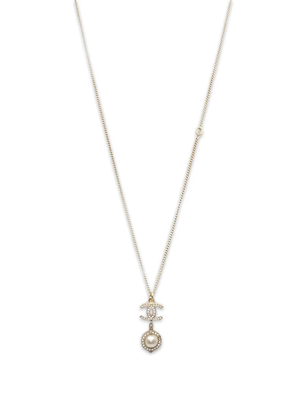 CHANEL Pre-Owned 1986-1988 CC faux-pearl necklace - Oro