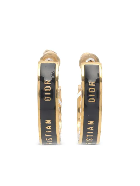 Christian Dior Pre-Owned 2010s Night Code hoop earrings