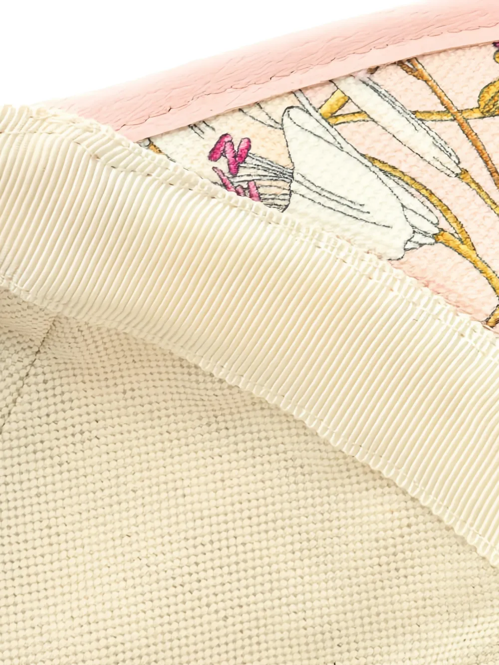 Pre-owned Gucci Floral-pattern Leather Baseball Cap In Pink