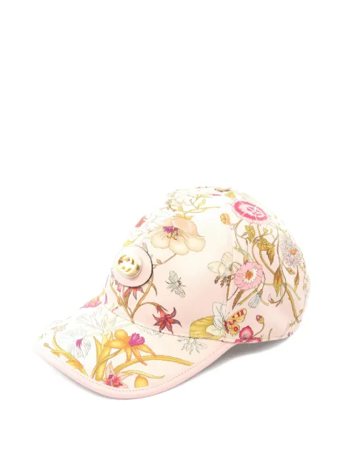 Gucci Pre-Owned floral-pattern leather baseball cap