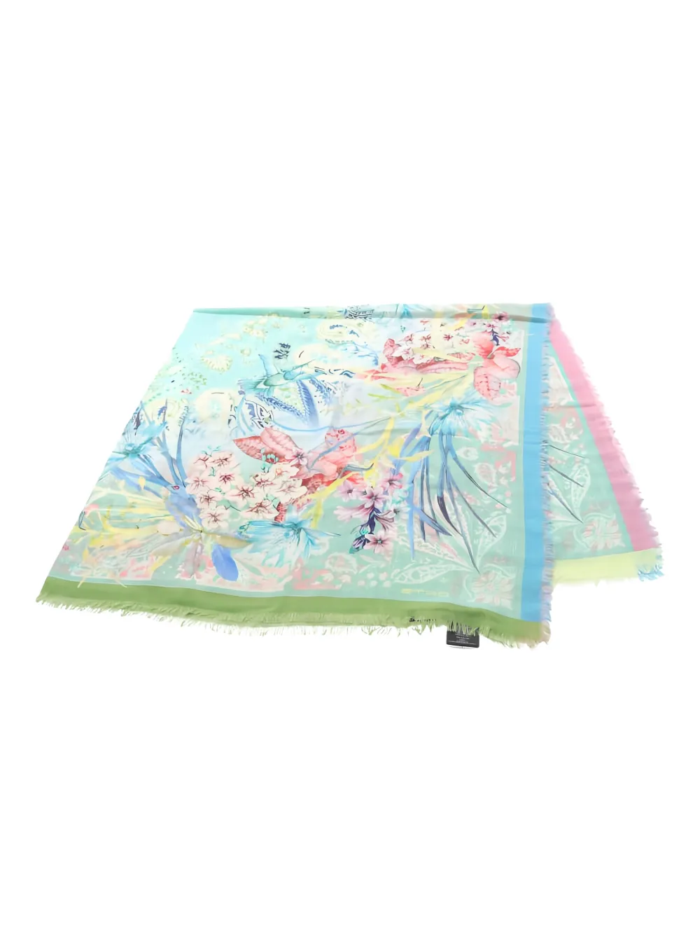 Etro Pre-Owned écharpe à fleurs en laine (2010) | bleu | Image 1