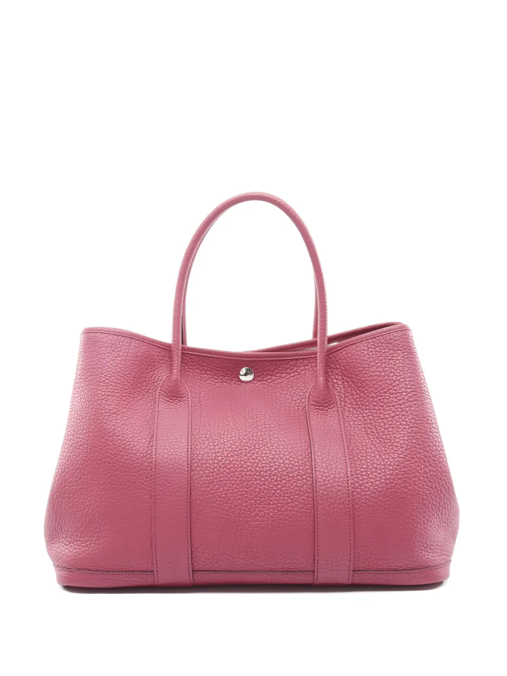 Pre-owned Hermes 2012 Pm Garden Party Leather Tote Bag In Pink