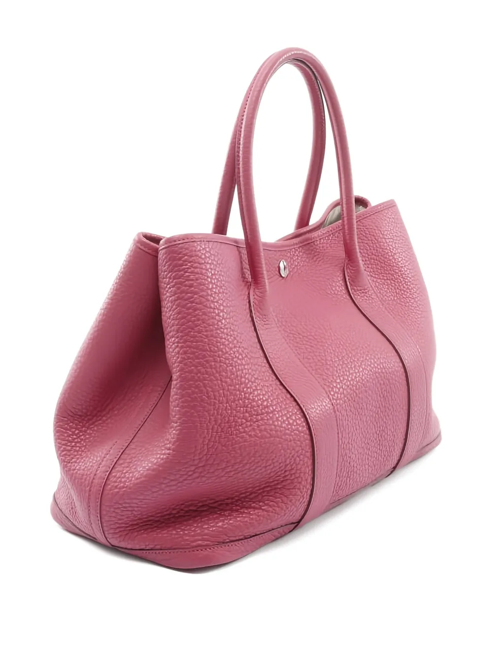 Pre-owned Hermes 2012 Pm Garden Party Leather Tote Bag In Pink