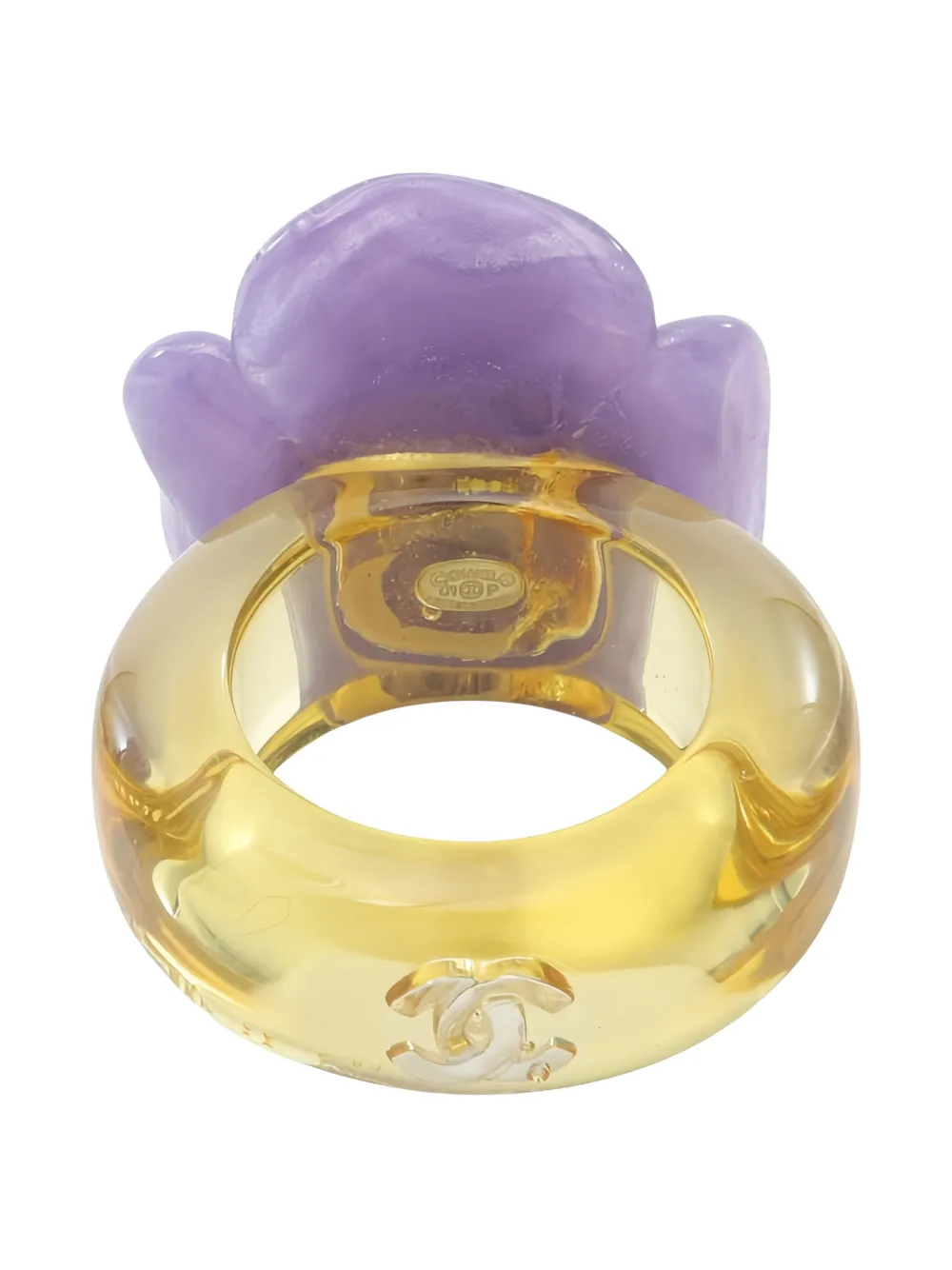 CHANEL Pre-Owned 1986-1988 camellia ring - Giallo