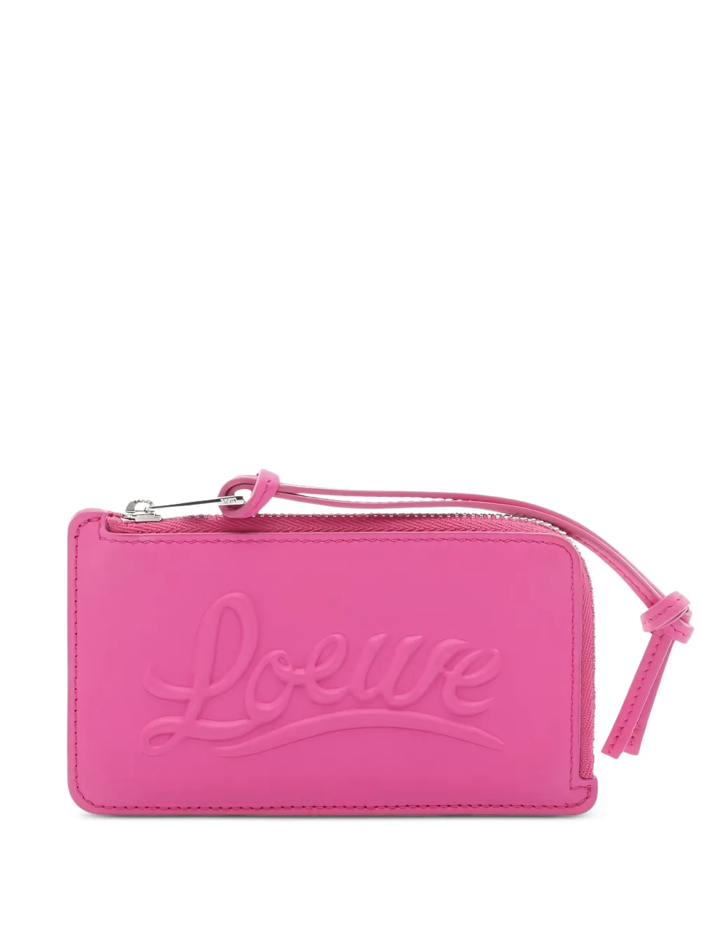 Loewe Pre-Owned 2010s embossed logo leather coin purse - Rosa