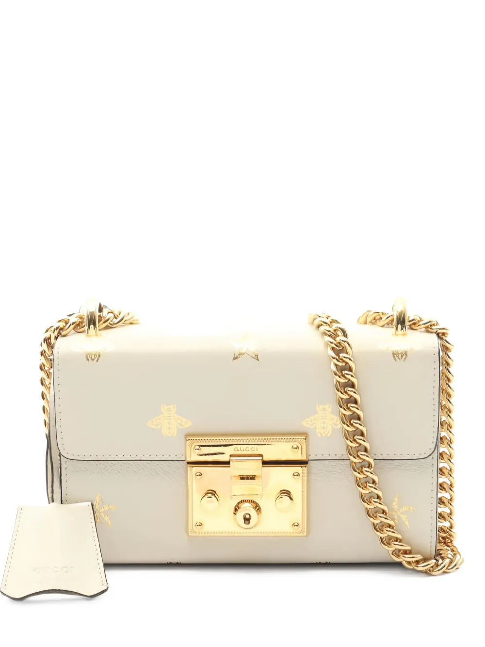 Gucci Pre-Owned 2010s Bee Star chain leather shoulder bag - Nude