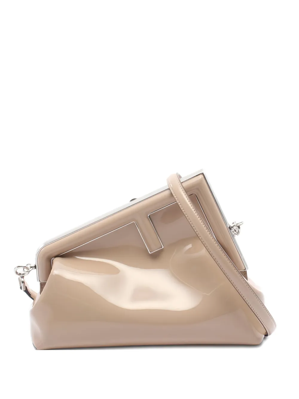 Fendi Pre-Owned 2020s small First patent-leather shoulder bag - Nude