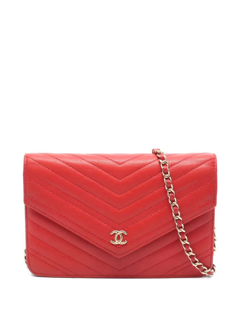 CHANEL Pre-Owned 2019 chevron crossbody bag - Rosso