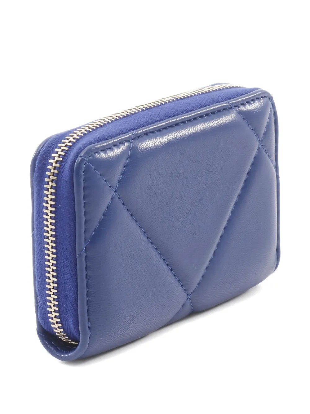 CHANEL Pre-Owned 2021 19 CC-logo quilted zip coin purse - Blauw