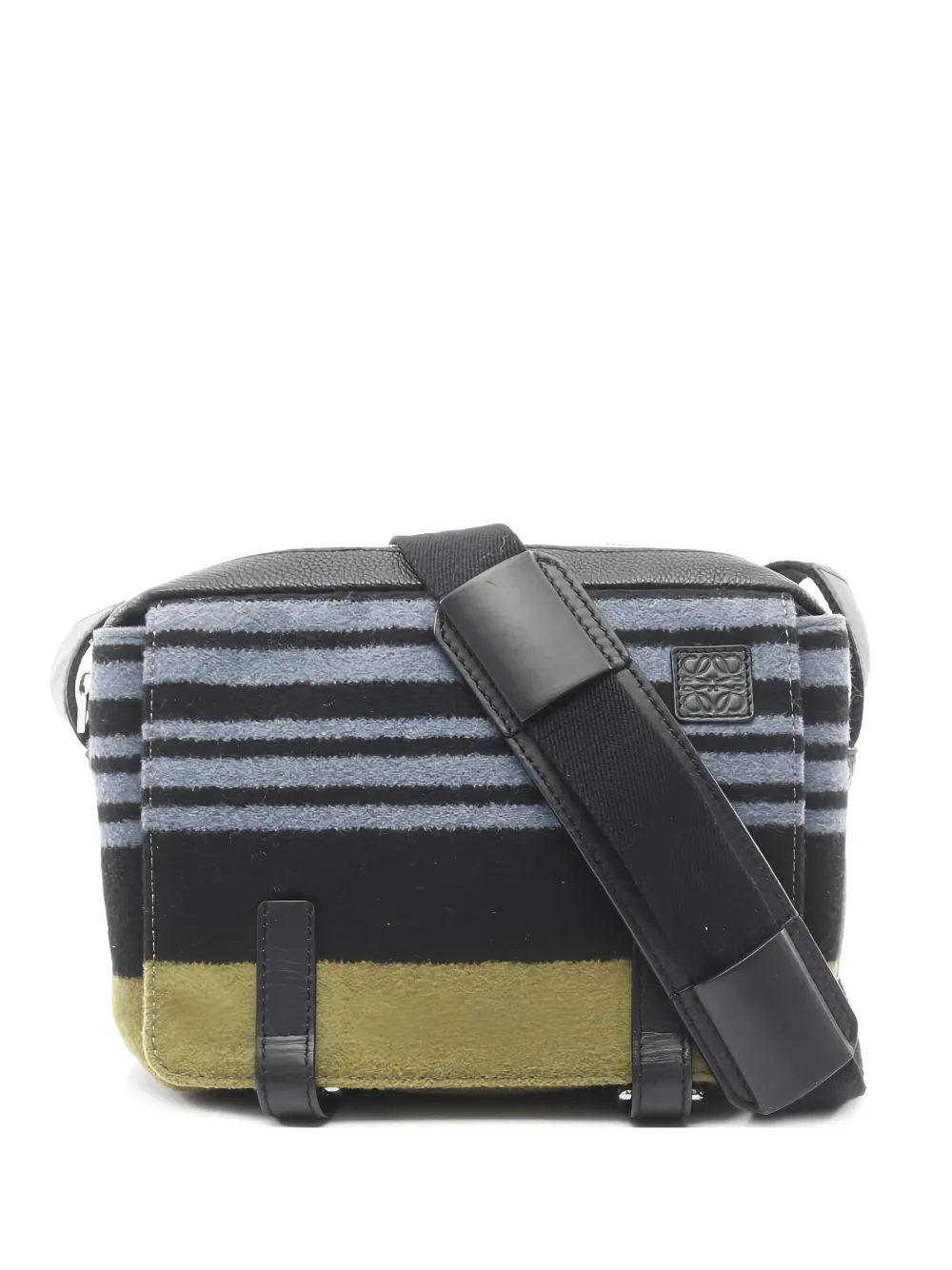 Loewe Pre-Owned 2000s XS Military striped messenger bag - Nero
