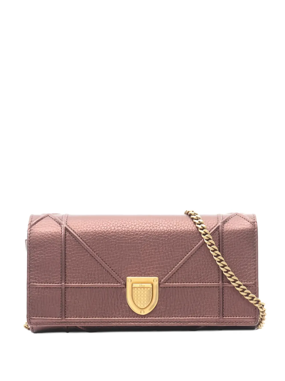 Christian Dior Pre-Owned 2010s Diorama chain-strap leather clutch bag - Marrone