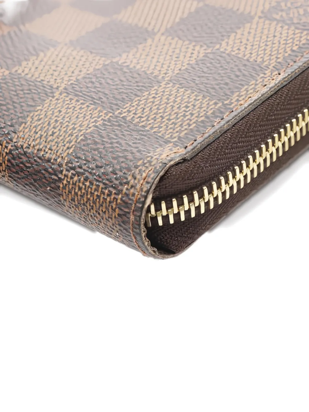 LOUIS VUITTON Pre-owned 2014 Damier Ebène Canvas Zip Wallet In Brown