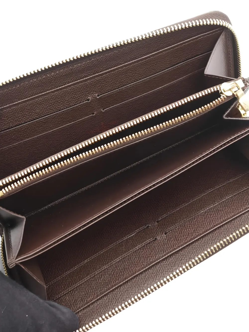 LOUIS VUITTON Pre-owned 2014 Damier Ebène Canvas Zip Wallet In Brown