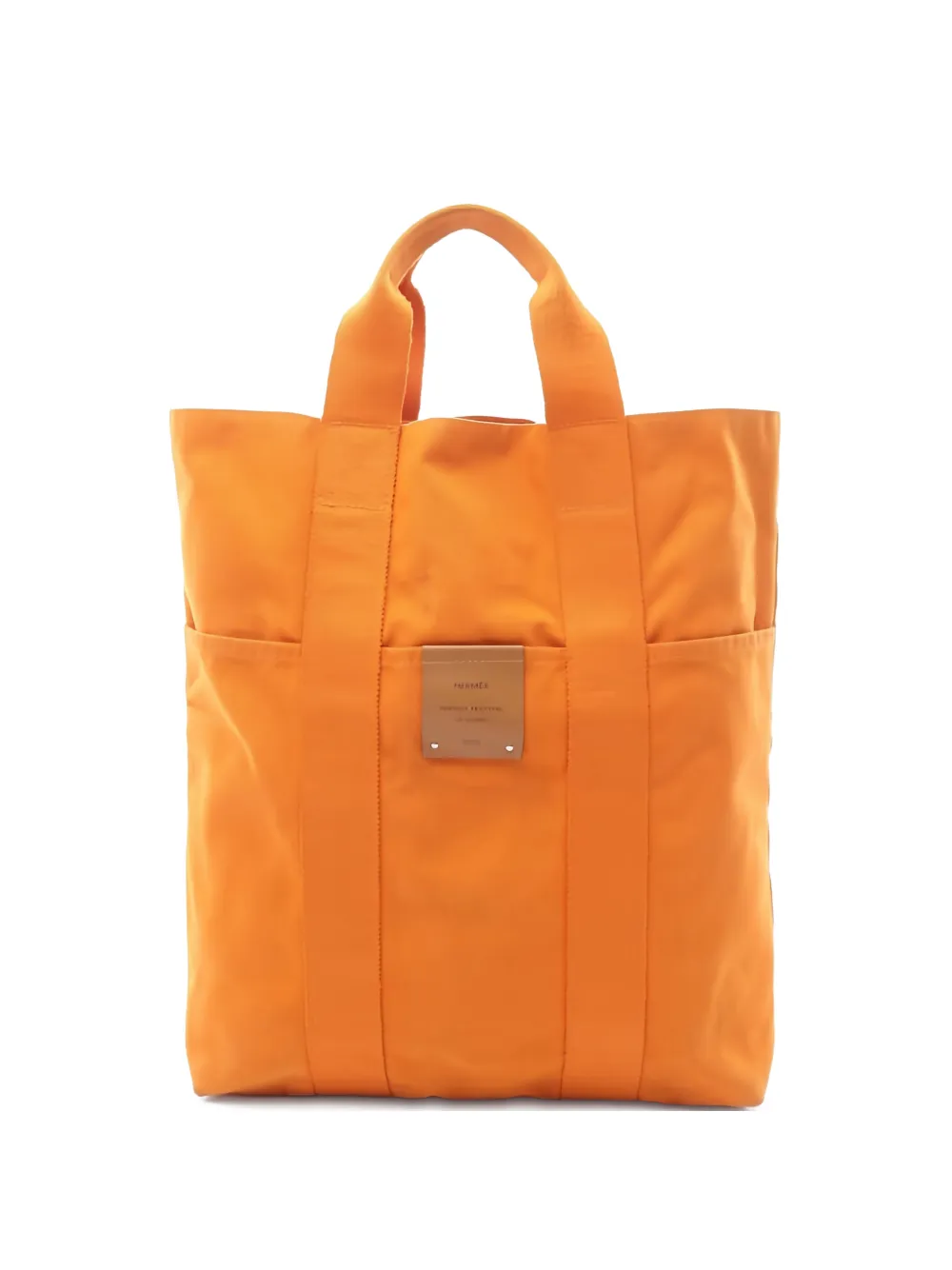 Hermès Pre-Owned 2000s French Festival Hawaii Exclusive Fourre Tout Cabas canvas tote bag - Arancione