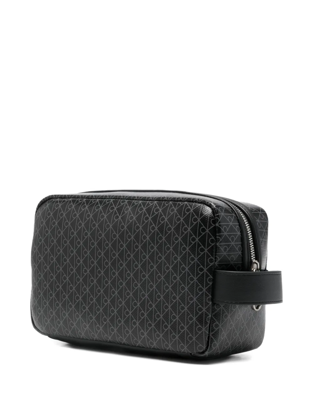 Calvin Klein logo-pattern wash bag - Zwart