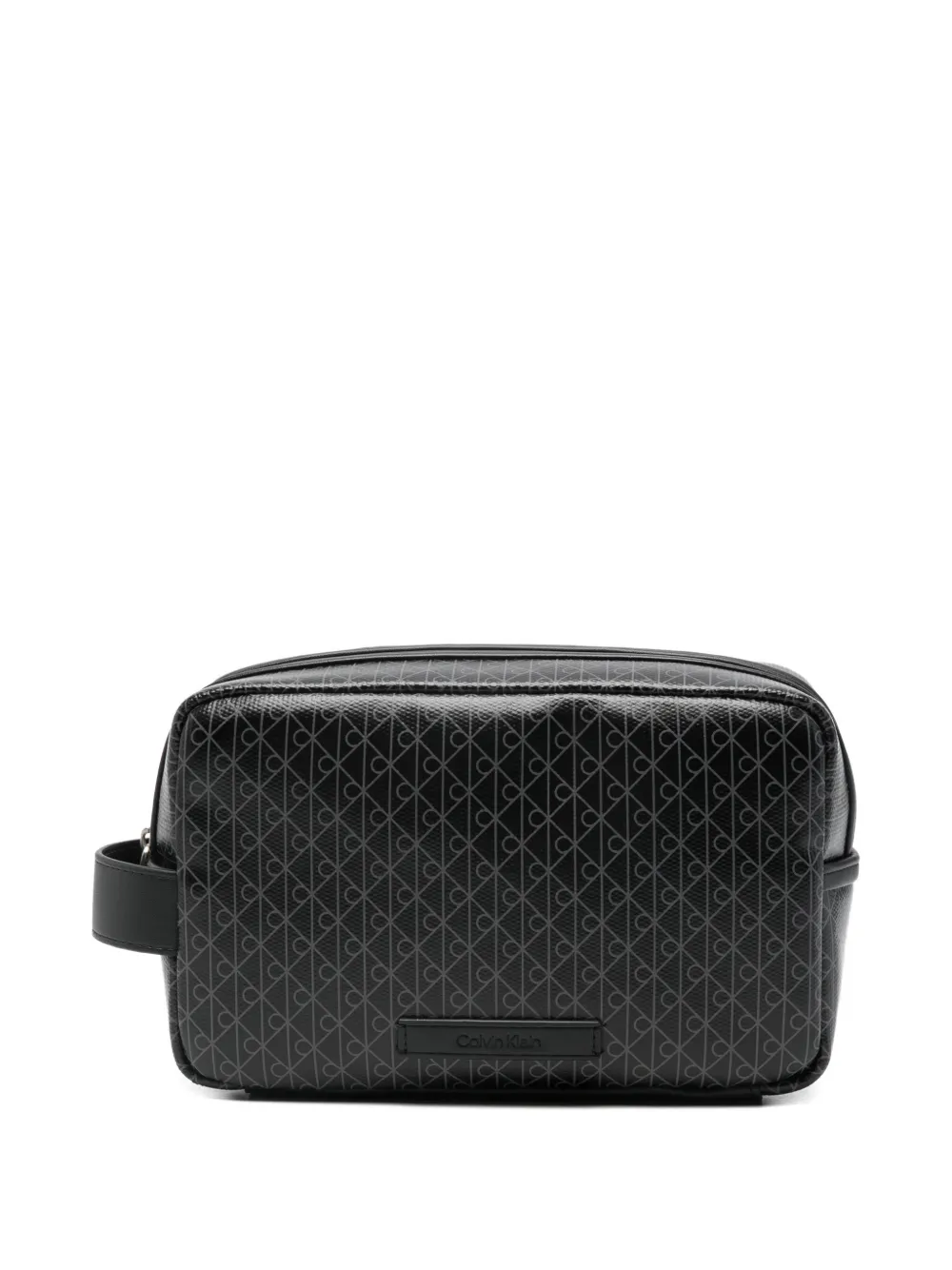 Calvin Klein logo-pattern wash bag | Black | Image 1