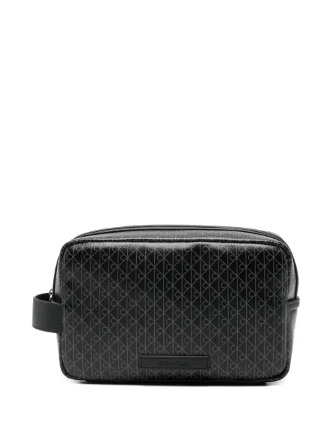 Calvin Klein logo-pattern wash bag