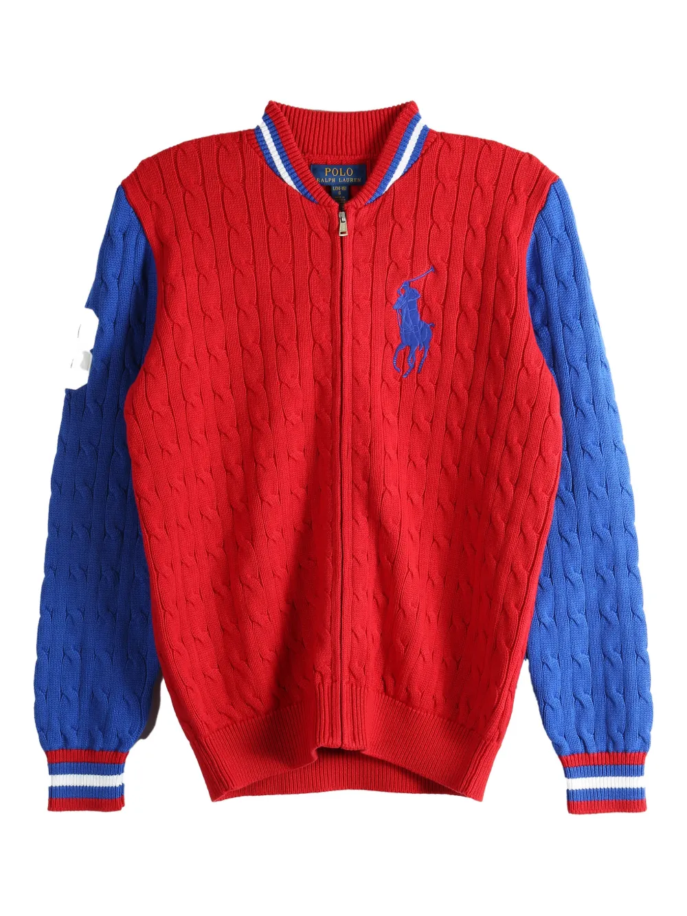 POLO RALPH LAUREN KIDS cable-knit zip-up cardigan - Rosso