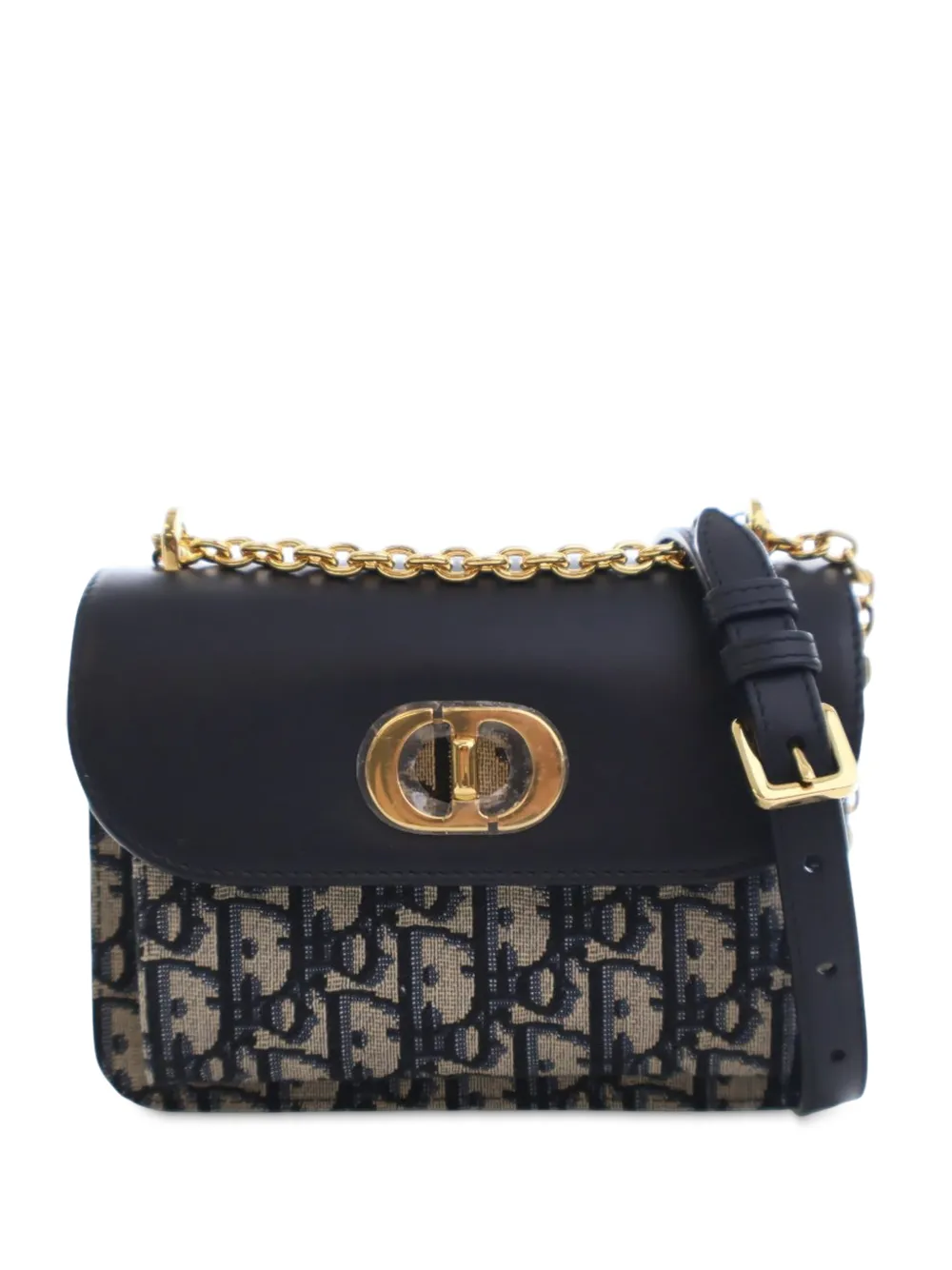 Christian Dior Pre-Owned Borsa a tracolla Miss Maddy Flap mini in tela con motivo Oblique 2024 - Blu