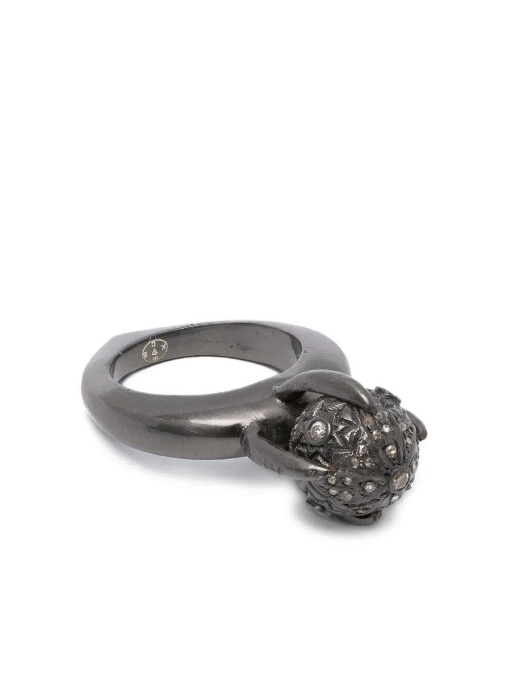 KUNDO diamond embellished ring - Nero