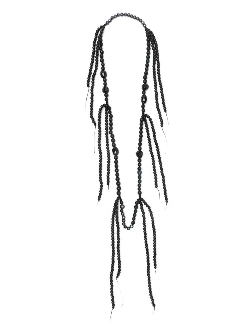 Kundo K-168 Val Beaded Pearl Necklace In Black